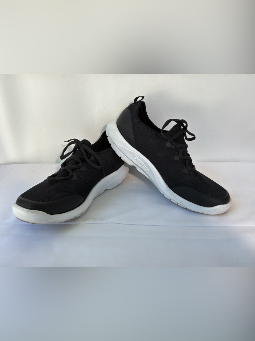 OOFOS OOmg Sport LS Mens 12 Black White Mesh Recovery Athletic Sneakers